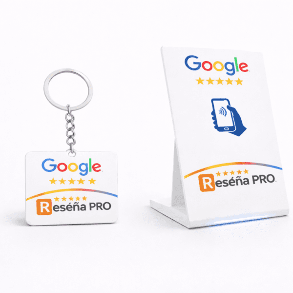 llavero y soportes para reseñas en google, reseña pro para reseñas en google