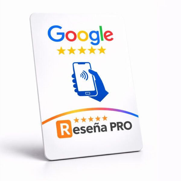 tarjeta de reseña pro blanca para reseñas en google