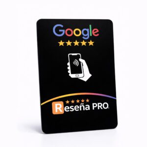 tarjeta reseña google negra para reseñas en google