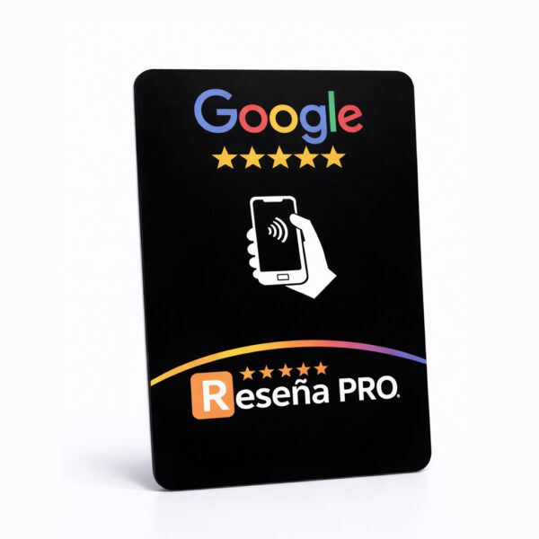 tarjeta reseña google negra para reseñas en google
